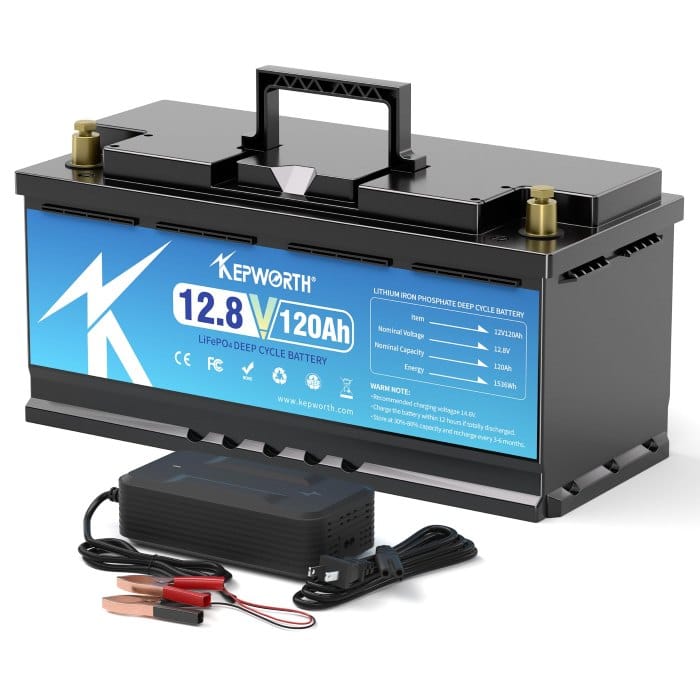KEPWORTH Bateria Litio 12V 120Ah Lifepo4 con Bluetooth 120A
